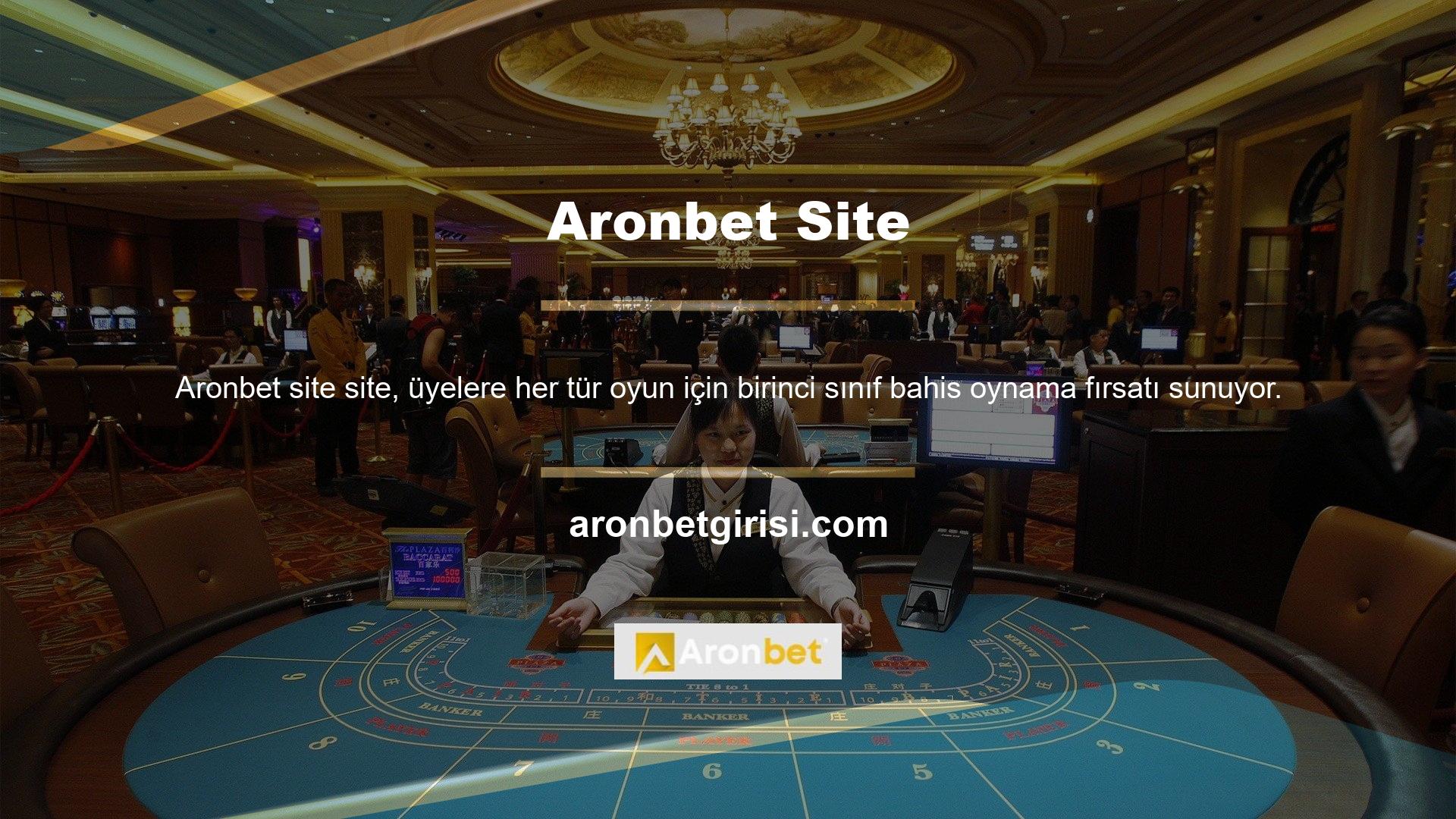 Ayrıca dünya çapında oynanan oyunları kendi internet sitesinde yayınlayan Aronbet, canlı yayına aracılık ediyor